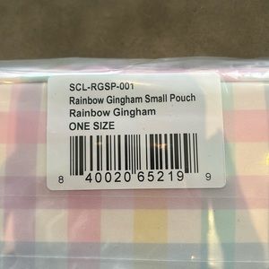 Stoney Clover Lane Rainbow Gingham Small Pouch, NWT